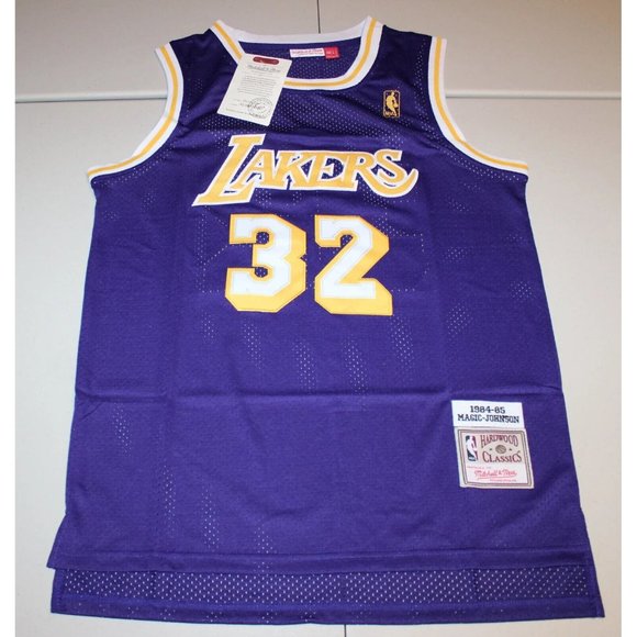 VTG Los Angeles Lakers Magic Johnson #32 Jersey Large Mitchell & Ness NWT - Picture 1 of 2